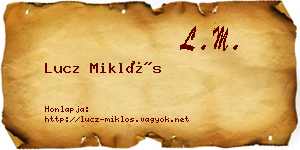 Lucz Miklós névjegykártya